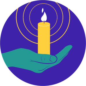 Gathering Space candle in hand icon
