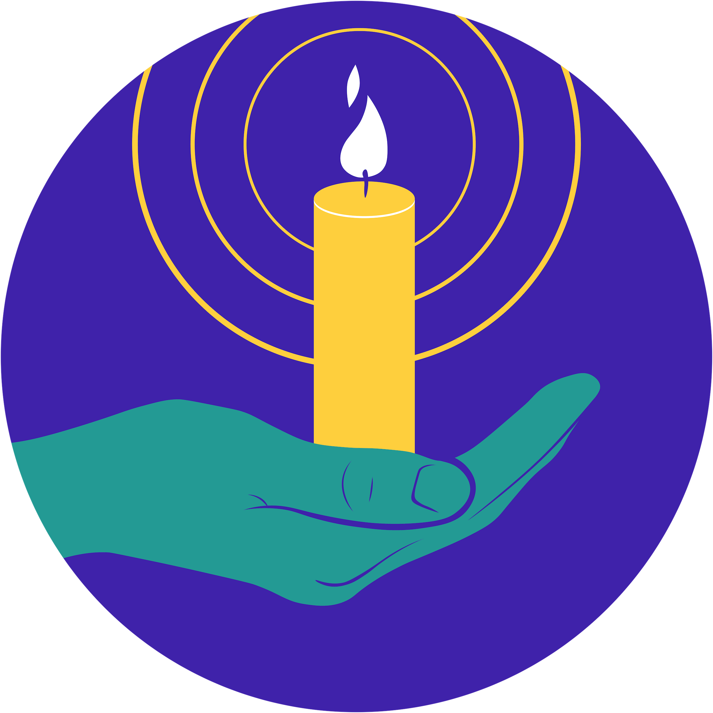 Gathering Space candle in hand icon