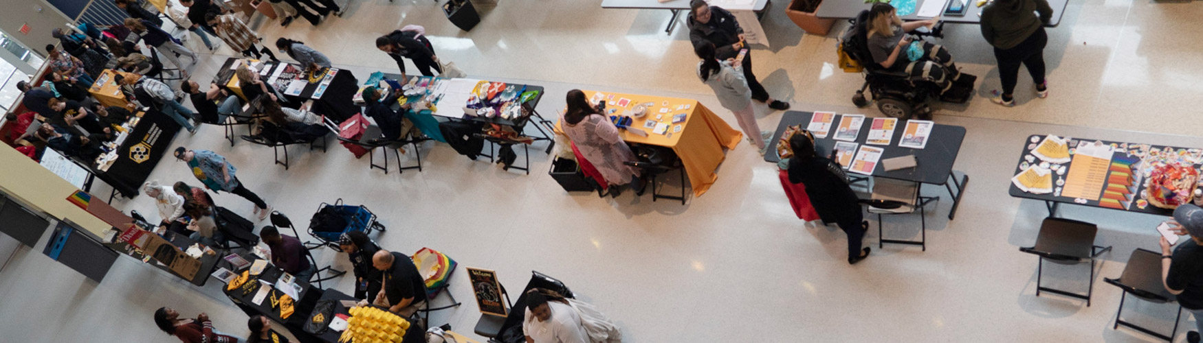 Overhead view of tabling event